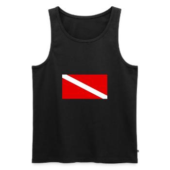 Pavillon de plongée Diving Flag - Débardeur bio Premium Homme - noir - Devant - AI Model Male 178 light (178cm)