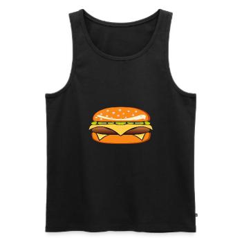 burger burger sandwish - Männer Premium Bio Tank Top - Schwarz - Vorne - AI Model Male 178 light (178cm)