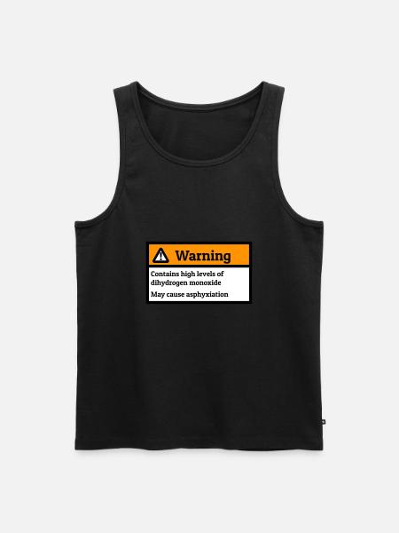 Dihydrogen monoxide warning label - Men's Premium Organic Tank Top - black