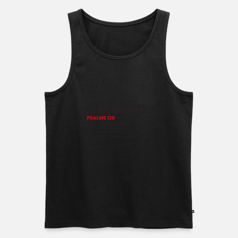 GESEGNETE PSALMEN 128 - Männer Premium Bio Tank Top - Schwarz