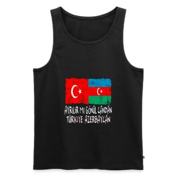 Türkiye Azerbaycan - Débardeur bio Premium Homme - noir - Devant - AI Model Male 178 light (178cm)