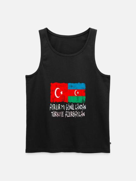 Türkiye Azerbaycan - Men's Premium Organic Tank Top - black