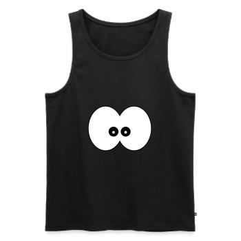 Lustige Comic Augen Kulleraugen Kinder Geschenk - Männer Premium Bio Tank Top - Schwarz - Vorne - AI Model Male 178 light (178cm)