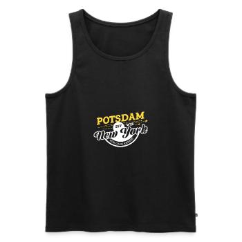 Potsdam is just like New York just completely different. - Men's Premium Organic Tank Top - black - Front - AI Model Male 178 light (178cm)