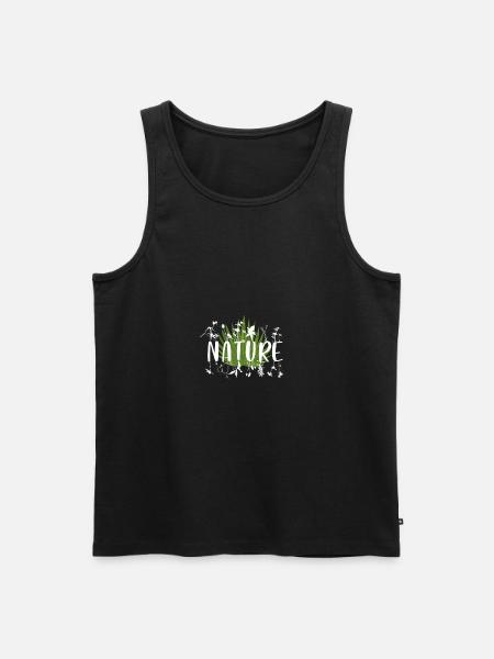 NATURE - Men's Premium Organic Tank Top - black
