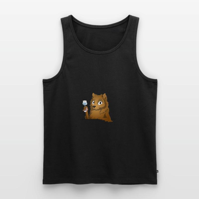 Trinkender oder treibender Spitz Männer Premium Bio Tank Top