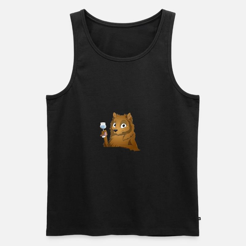 Trinkender oder treibender Spitz - Männer Premium Bio Tank Top - Schwarz