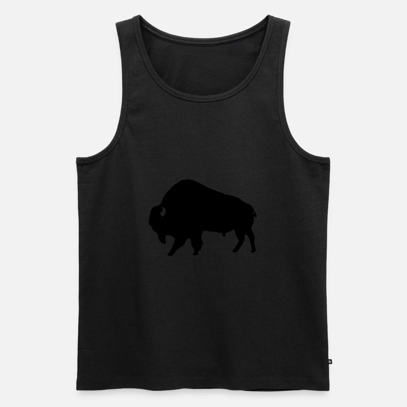 Bison - Männer Premium Bio Tank Top - Schwarz