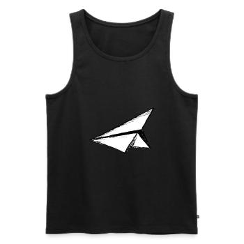 avion en papier - Débardeur bio Premium Homme - noir - Devant - AI Model Male 178 light (178cm)