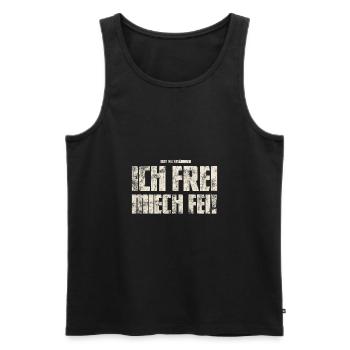 Ich Frei Miech Fei! Original Vogtländisch - Männer Premium Bio Tank Top - Schwarz - Vorne - Michal (187cm)