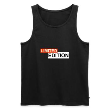 LIMITED EDITION - Men's Premium Organic Tank Top - black - Front - AI Model Male 178 light (178cm)