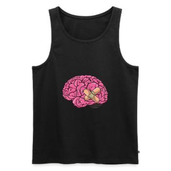 Brain - Brain Brain Cells Nerd Nerdy Funny Clever - Men's Premium Organic Tank Top - black - Front - AI Model Male 178 light (178cm)