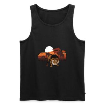 Lion - Men's Premium Organic Tank Top - black - Front - AI Model Male 178 light (178cm)