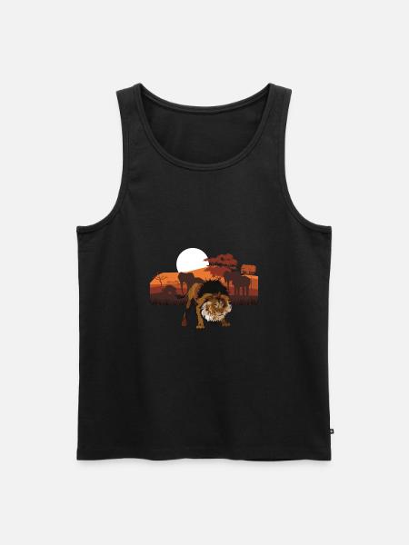 Lion - Men's Premium Organic Tank Top - black