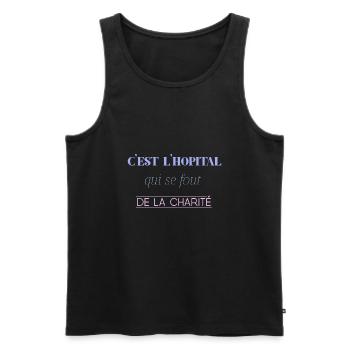 c'est l'hôpital qui se fout de la charité - Débardeur bio Premium Homme - noir - Devant - Michal (187cm)
