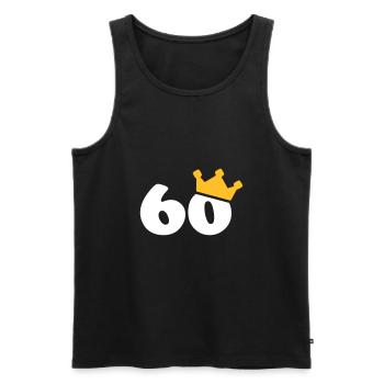 60 couronne 60 anniversaire 60 ans - Débardeur bio Premium Homme - noir - Devant - AI Model Male 178 light (178cm)