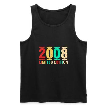 Jubiläumsgeschenk 2008 Limited Edition 2008 - Männer Premium Bio Tank Top - Schwarz - Vorne - Michal (187cm)