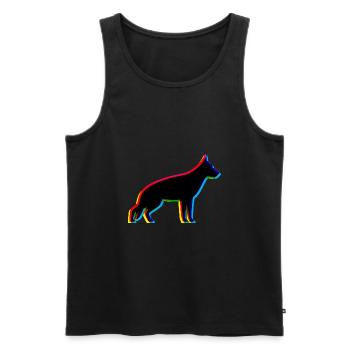 CMYK German Shepherd - Men's Premium Organic Tank Top - black - Front - AI Model Male 178 light (178cm)