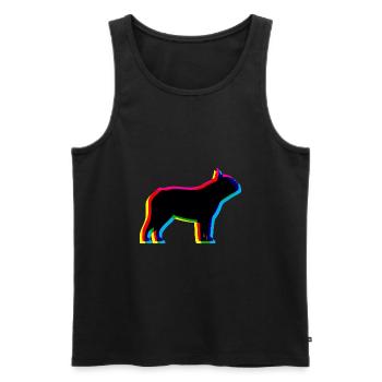 CMYK French Bulldog - Men's Premium Organic Tank Top - black - Front - AI Model Male 178 light (178cm)