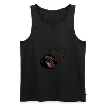 Dachshund – I love dogs - Men's Premium Organic Tank Top - black - Front - Michal (187cm)
