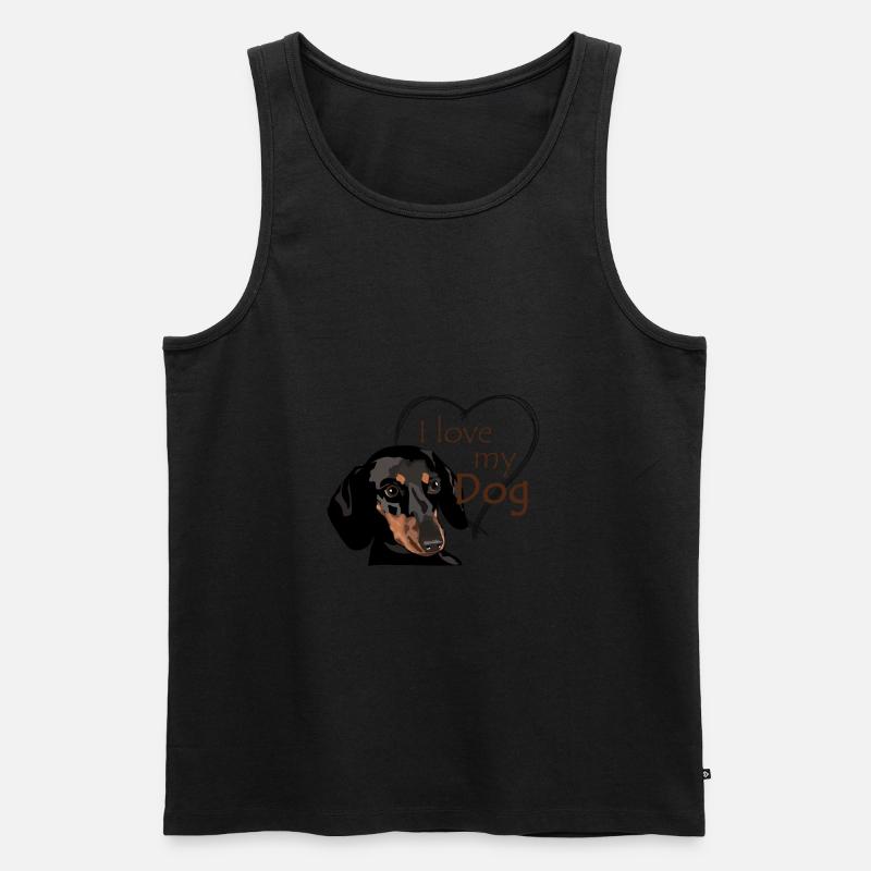 Dackel – Ich liebe Hunde - Männer Premium Bio Tank Top - Schwarz