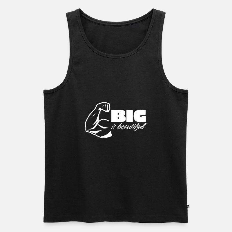 Groß ist schön weiß - Männer Premium Bio Tank Top - Schwarz