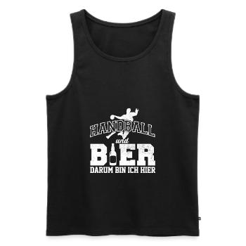 Handball und Bier - Männer Premium Bio Tank Top - Schwarz - Vorne - Michal (187cm)