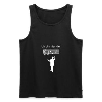 Ich bin hier der Chef - Männer Premium Bio Tank Top - Schwarz - Vorne - Michal (187cm)