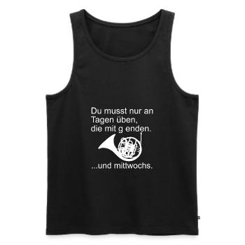 Horn üben - Männer Premium Bio Tank Top - Schwarz - Vorne - Michal (187cm)