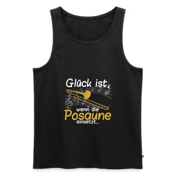 Glück ist_Posaune - Männer Premium Bio Tank Top - Schwarz - Vorne - Michal (187cm)