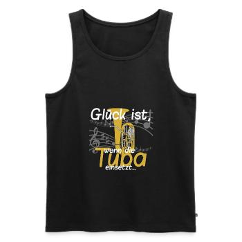 Glück ist_Tuba - Männer Premium Bio Tank Top - Schwarz - Vorne - Michal (187cm)