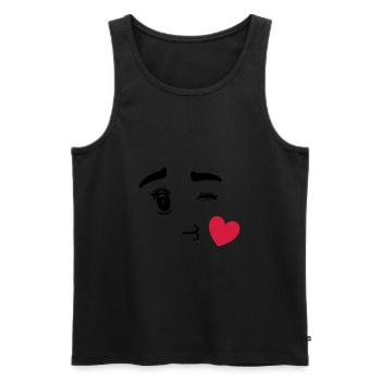 Cute Emoticon Kissing Heart - Débardeur bio Premium Homme - noir - Devant - Michal (187cm)