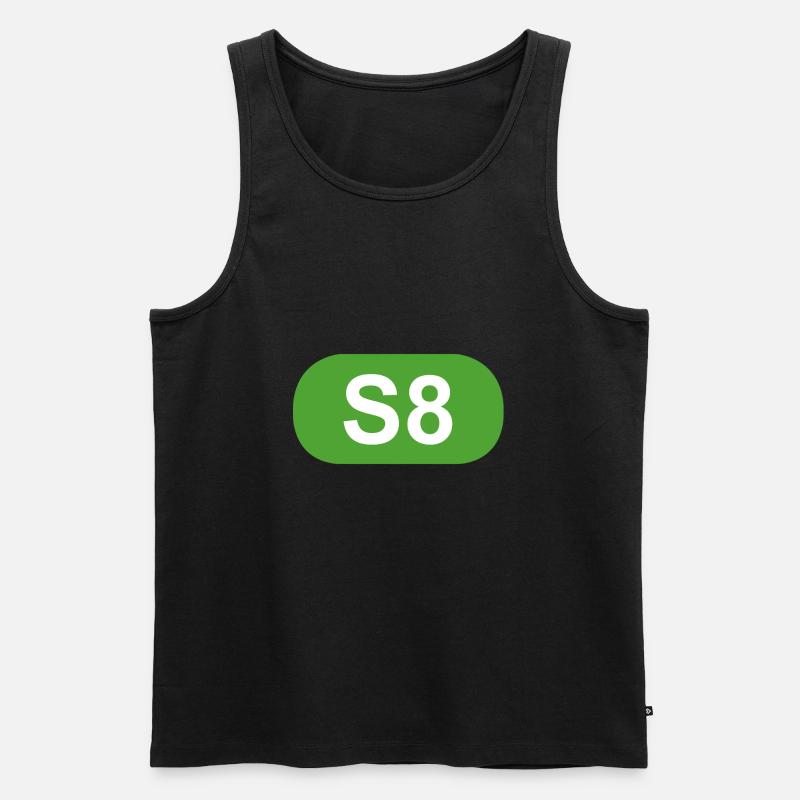 S-Bahn Berlin S8 - Männer Premium Bio Tank Top - Schwarz