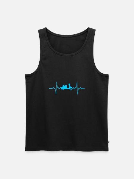 Herzschlag Roller Motorrad - Männer Premium Bio Tank Top - Schwarz