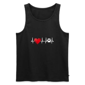 Heartbeat paw dog paw mistress master - Männer Premium Bio Tank Top - Schwarz - Vorne - AI Model Male 178 light (178cm)