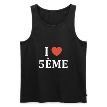 i love 5ème - Débardeur bio Premium Homme - noir - Devant - Michal (187cm)