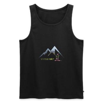 Mountain Family - Débardeur bio Premium Homme - noir - Devant - AI Model Male 178 light (178cm)