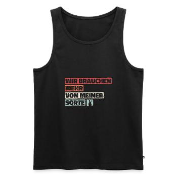 Selbstbewusst Selbstironie Spruch Statement Witz - Männer Premium Bio Tank Top - Schwarz - Vorne - Michal (187cm)