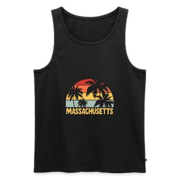 Massachusetts - Men's Premium Organic Tank Top - black - Front - AI Model Male 178 light (178cm)