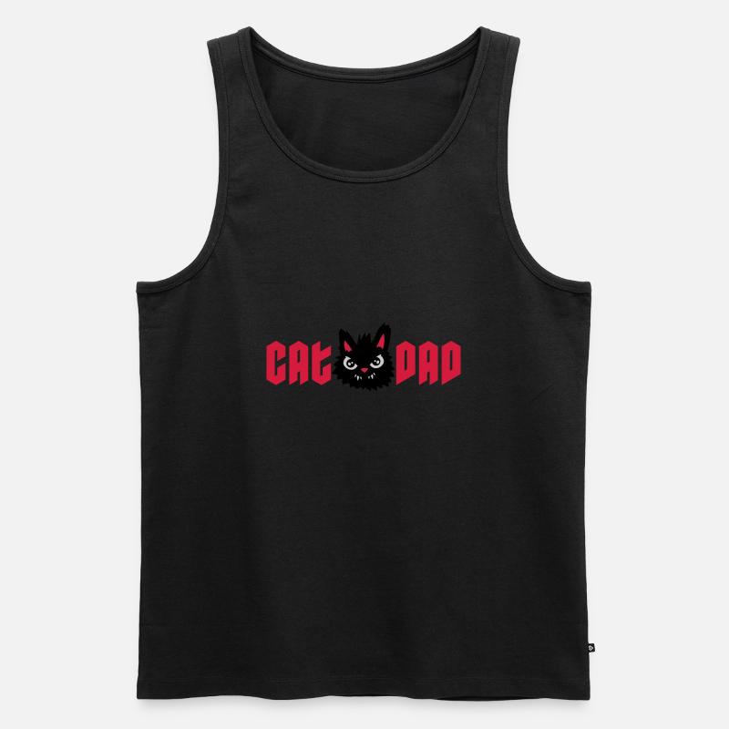 Wilder Kater Cat Dad - Männer Premium Bio Tank Top - Schwarz