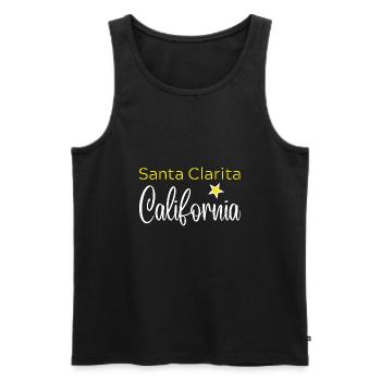 Santa Clarita California - Débardeur bio Premium Homme - noir - Devant - Michal (187cm)
