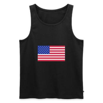 USA Flagge - Männer Premium Bio Tank Top - Schwarz - Vorne - AI Model Male 178 light (178cm)