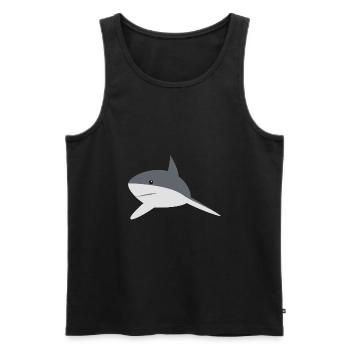 shark - Männer Premium Bio Tank Top - Schwarz - Vorne - AI Model Male 178 light (178cm)