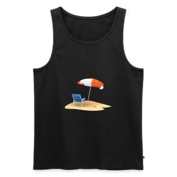 Strand - Männer Premium Bio Tank Top - Schwarz - Vorne - Michal (187cm)