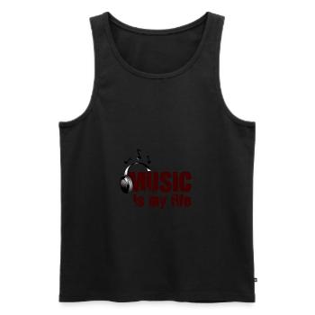 Music is my life Geschenkidee - Débardeur bio Premium Homme - noir - Devant - AI Model Male 178 light (178cm)