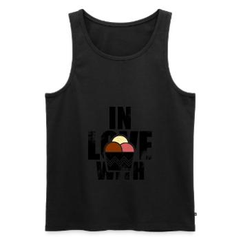 Ich liebe Eis Eis-Liebhaber Geschenk - Männer Premium Bio Tank Top - Schwarz - Vorne - AI Model Male 178 light (178cm)