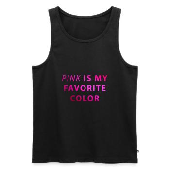 Le rose est ma couleur préférée - Débardeur bio Premium Homme - noir - Devant - AI Model Male 178 light (178cm)