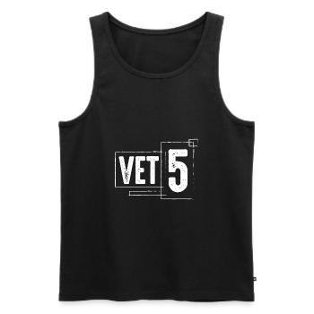 VET 5 - chemise de fan - Débardeur bio Premium Homme - noir - Devant - AI Model Male 178 light (178cm)
