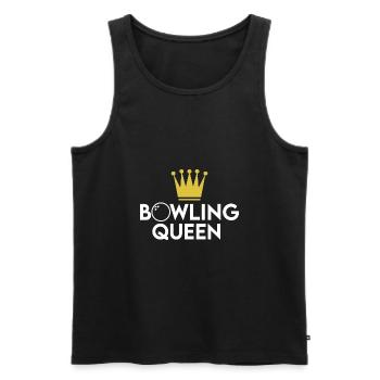 Bowlingqueen Krone Bowling Spruch - Männer Premium Bio Tank Top - Schwarz - Vorne - Michal (187cm)