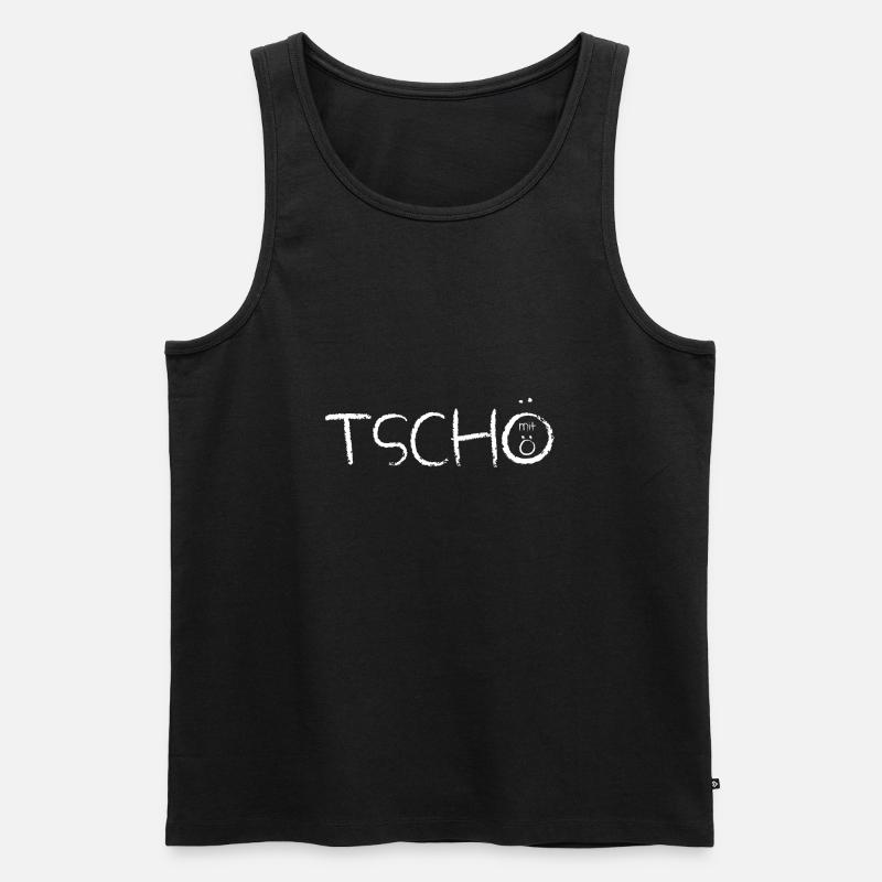 Tschö mit ö weiss - Männer Premium Bio Tank Top - Schwarz